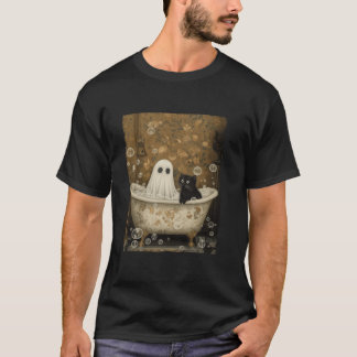 T-shirt Bubble Bath Ghost Chat Halloween Ghost Saison Éffr