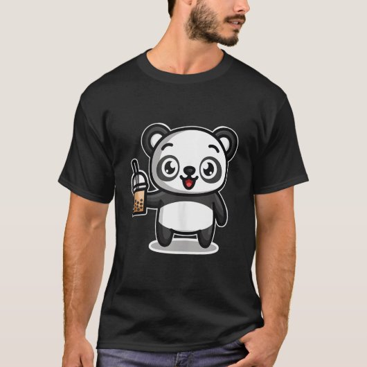 T-shirt Bubble Boba Tea Kawaii Panda Bear (Devant)