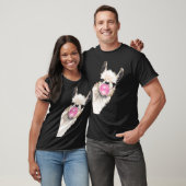 T-shirt Bubble Gum Sneaky Llama En Bleu (Unisexe)