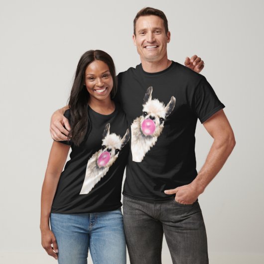T-shirt Bubble Gum Sneaky Llama En Bleu (Unisexe)