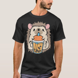 T-shirt Bubble Lait Thé Hérisson Cute Hérisson Boire Bo