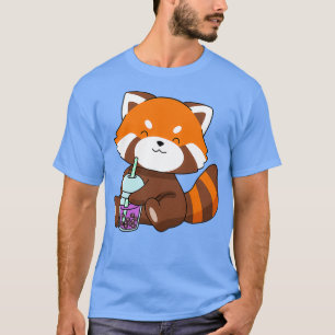 T-shirt Bubble Tea Gift Girls Red Panda Boba Tea Bubble Te