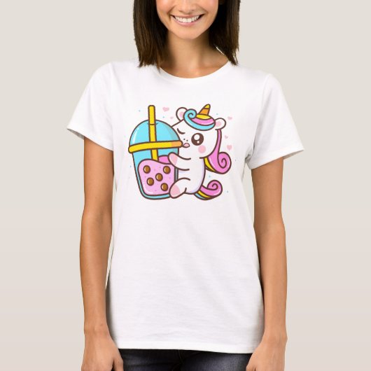T-shirt Bubble Tea Love Unicorn (Devant)