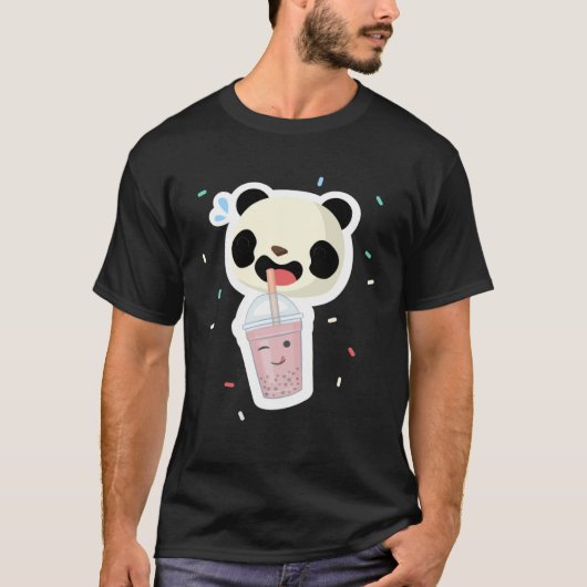 T-shirt Bubble Tea Panda Boba Tea Cute Animal Ice Cream T (Devant)