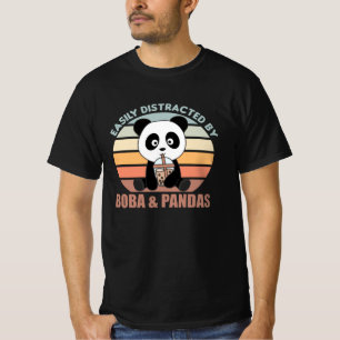 T-shirt Bubble Tea Panda Chocolate Sweet Animals Boba