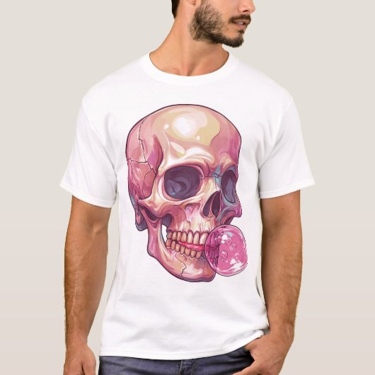 T-shirt Bubble Trouble Skull � Funny Gum Skeleton (Devant)