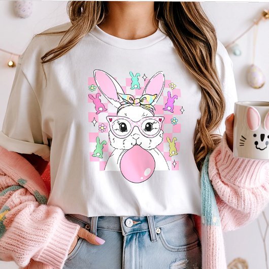 T-shirt Bubblegum Bunny Pâques à la mode; mignon Pastel