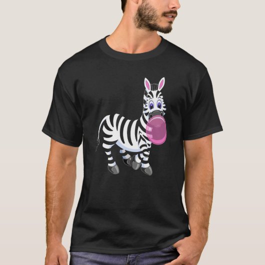 T-shirt Bubblegum Zebra Cute Zoo Animal (Devant)