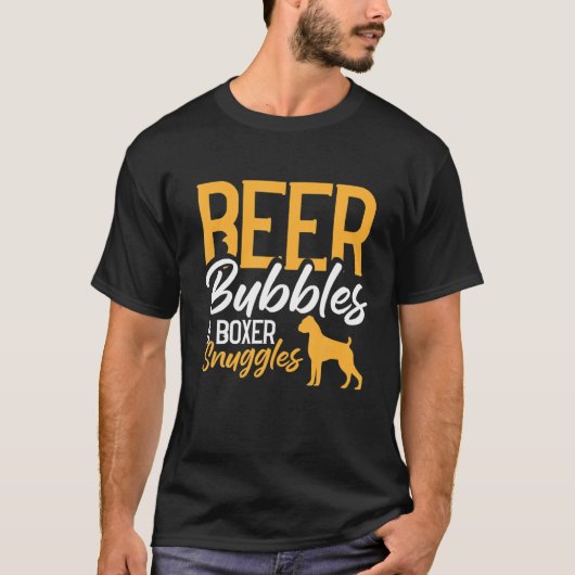 T-shirt Bubbles de bière Boxer Snuggers Chien Chien Chien  (Devant)