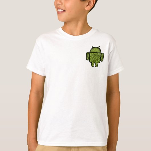 T-shirt Bubbles Doodle Character pour le robot Android™ (Devant)
