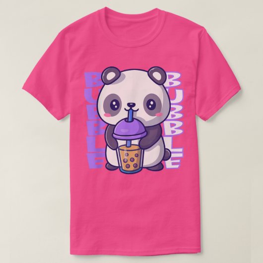 T-shirt Buble lait mignon panda ours kawaii buvant bulle (Design devant)