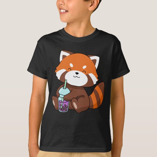 T-shirt Buble Tea Gift Girl Red Panda Boba Tea Bubble Tea (Devant)