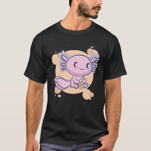 T-shirt Buble Thé Axolotl Boba Milk Kawaii Anime Pastel G