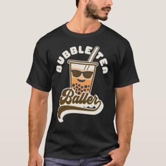 T-shirt Buble Thé Baller Vintage Boba Boire Retro Texte