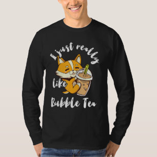 T-shirt Buble Thé Corgi Chien Cute Boba Tea Pearl Lait Dra
