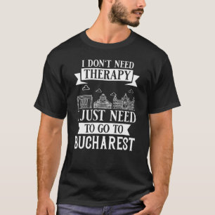 T-shirt Bucarest Roumanie Ville Skyline Carte Voyage 1