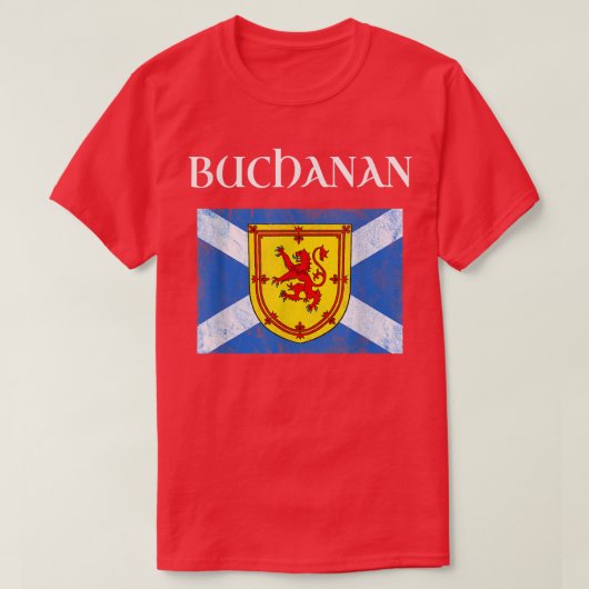 T-shirt Buchanan Clan Nom écossais Drapeau écossais (Design devant)