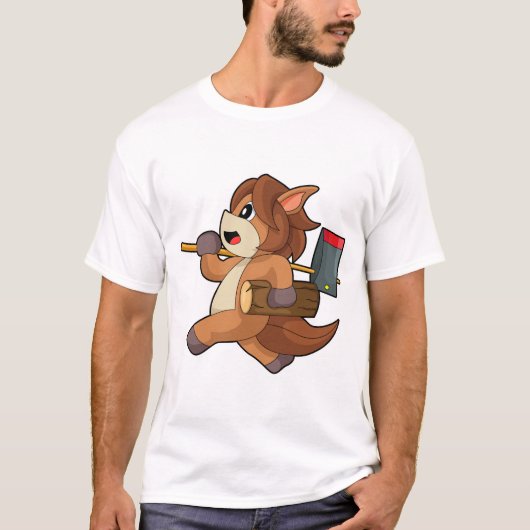 T-shirt Bûcheron à cheval (Devant)