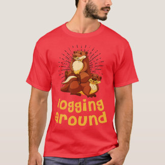 T-shirt Bûches autour de Otter Lover Sea Animaux Sea Otter