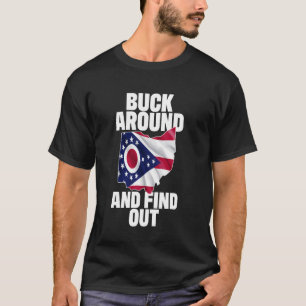 T-shirt Buck Arrondis Et Découvrez Le Drapeau De L'Ohio Su