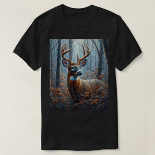 T-shirt Buck blanc dans les arbres forestiers