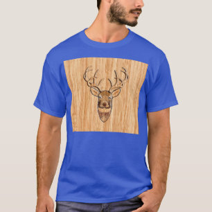 T-shirt Buck Deer Head Bois Grain Style