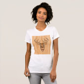T-shirt Buck Deer Head Bois Grain Style (Devant entier)