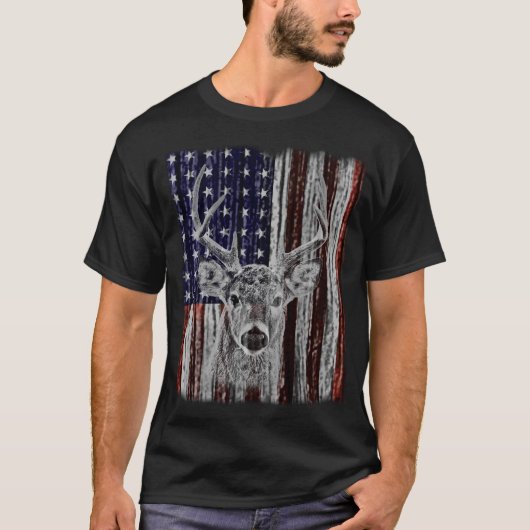 T-shirt Buck et drapeau (Devant)
