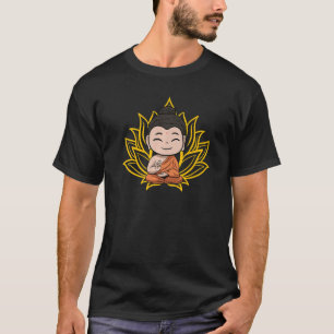 T-shirt Buddha Monk Namaste Praying Pray Smile Happy Laugh