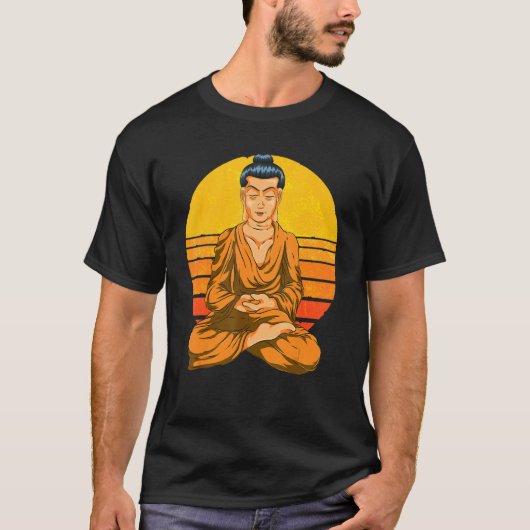 T-shirt Buddhism Spiritual Meditation Buddhist Retro Sunse (Devant)