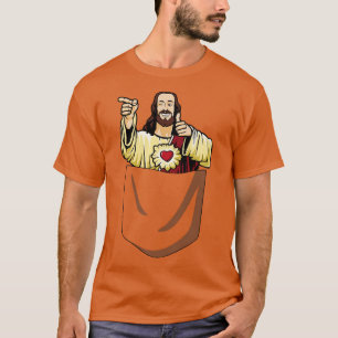 T-shirt Buddy Christ à Pocket