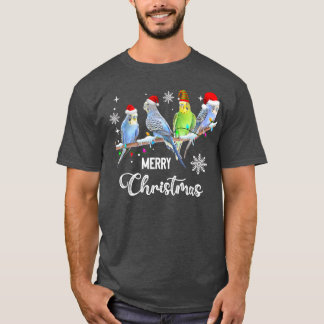 T-shirt Budgerigar Budgie Bird Feux de Noël