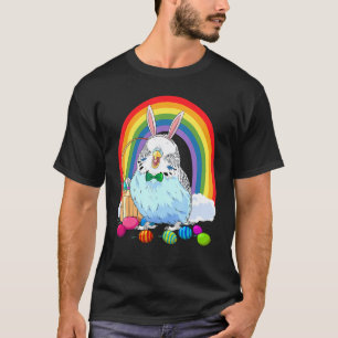 T-shirt Budgie Blue Parakeet Oeufs de Pâques Bunny