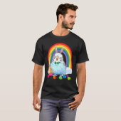 T-shirt Budgie Blue Parakeet Oeufs de Pâques Bunny (Devant entier)