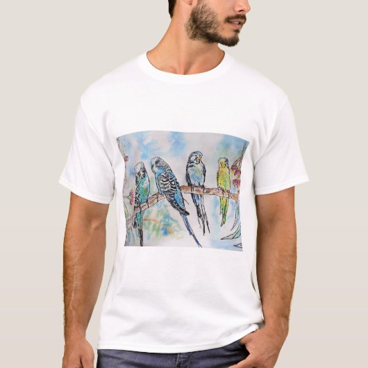 T-shirt Budgie Budgerigar Bird Bird Wildlife T Shirt (Devant)