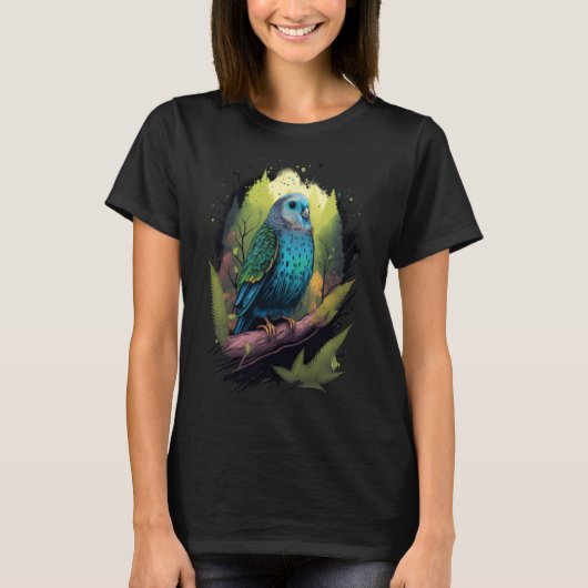 T-shirt Budgie Budgerigar Parakeet Bird Nature Birdwatchin (Devant)