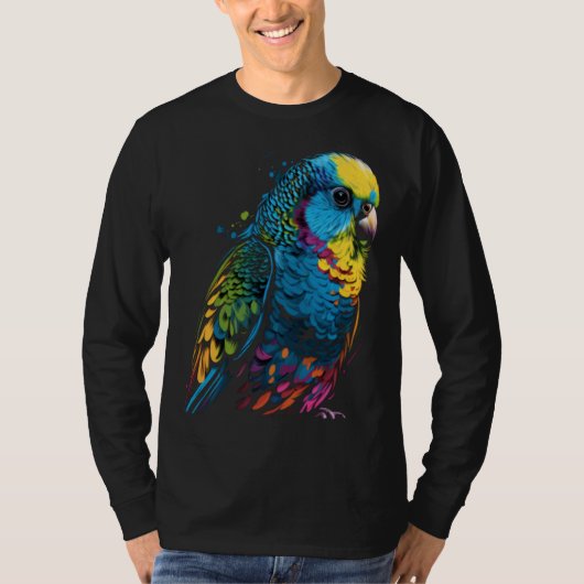 T-shirt Budgie Budgerigar Parakeet Pet Bird Owner Pop  3 (Devant)