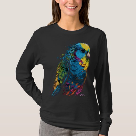 T-shirt Budgie Budgerigar Parakeet Pet Bird Owner Pop 3 (Devant)