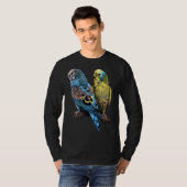 T-shirt Budgie Budgies Budgerigar Parakeet Birds Birdwatch (Devant entier)