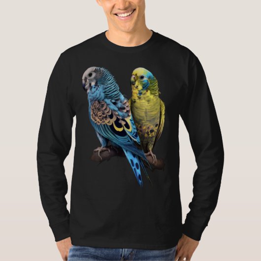 T-shirt Budgie Budgies Budgerigar Parakeet Birds Birdwatch (Devant)