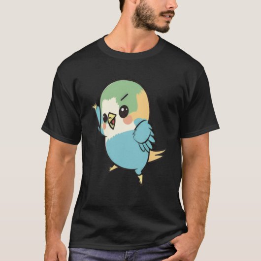 T-shirt Budgie Dabbing Budgerigar Parakeet Bird Dab Dance (Devant)