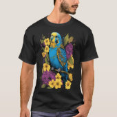 T-shirt Budgie Maman Fleur Budgerigar Parakeet Oiseau Mère (Devant)