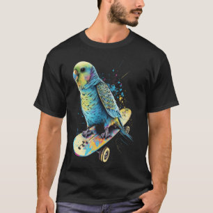 T-shirt Budgie Skateboard Budgerigar Parakeet Bird 2