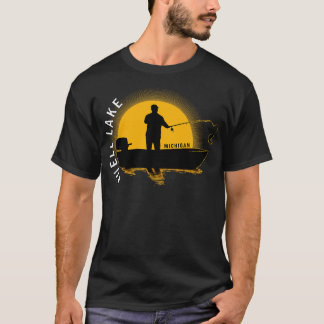 T-shirt Buell Lake Fishing Michigan Sunrise