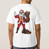 T-shirt Buff Santa Peace Sign! Ripped Abs & Funny Christma (Dos)