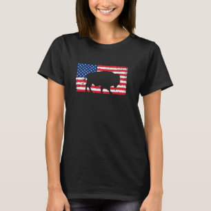 T-shirt Buffalo Bison American Flag 4 juillet USA Patrioti