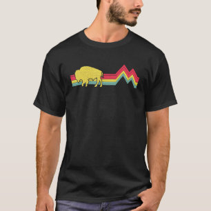 T-shirt Buffalo Bison Retro Style Vintage les années 70 80
