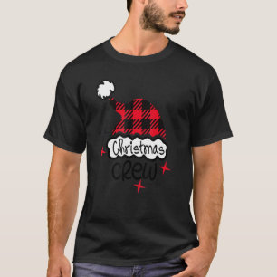 T-shirt Buffalo de l'équipage de Noël Plaid Santa Chapeau