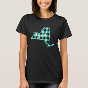 T-shirt Buffalo de New York Plaid Home Etat Pays USA Turqu