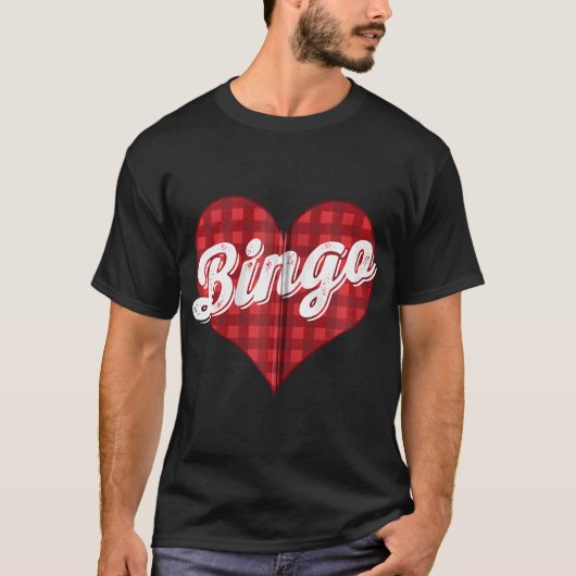 T-shirt Buffalo de Noël Plaid I Love Bingo Cadeau (Devant)